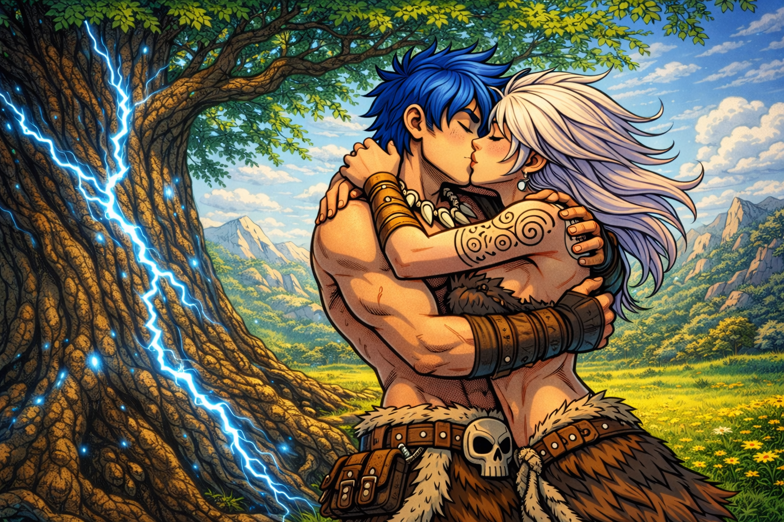 Karleon y Asteliana bajo el Árbol del Saber