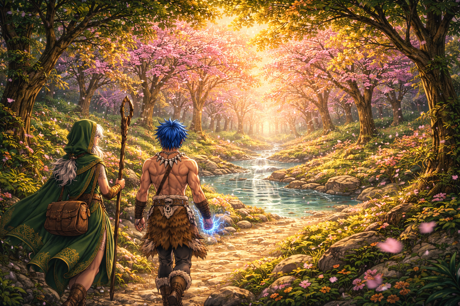 Asteliana y Karleon descubren el bosque oculto de árboles rosados y amarillos
