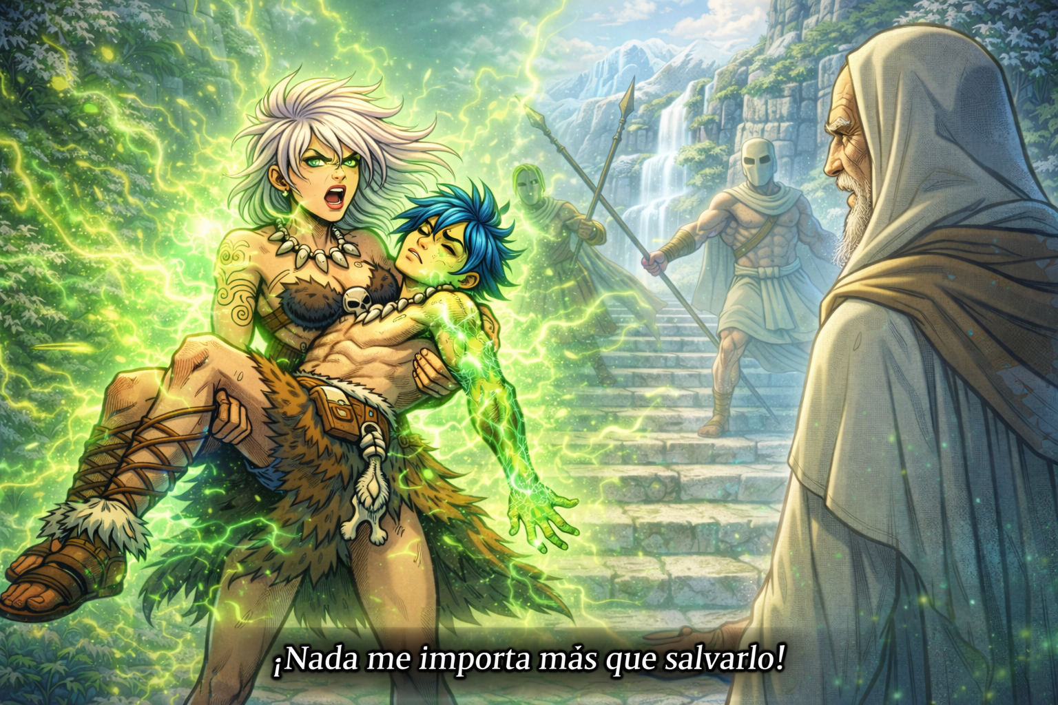 Asteliana huye con Karleon hacia las montañas blancas
